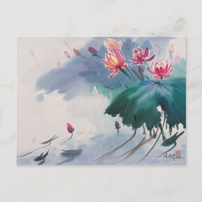 Lotus in the Pond Postcard (Front)