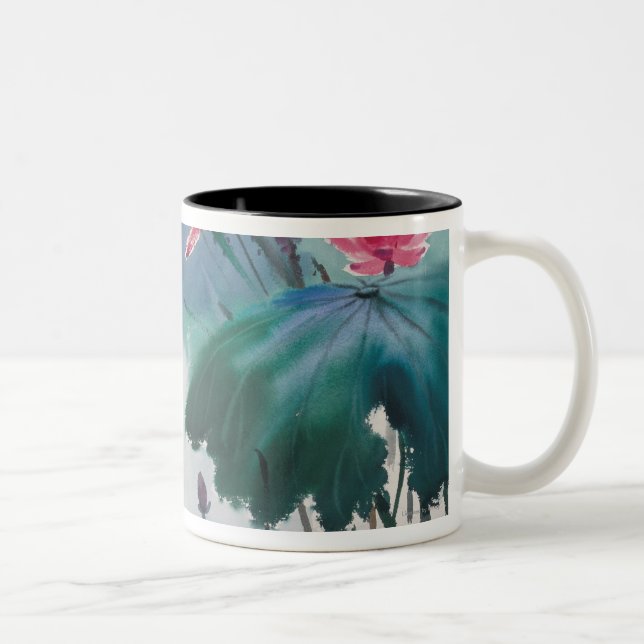 Lotus in the Pond Two-Tone Coffee Mug (Right)
