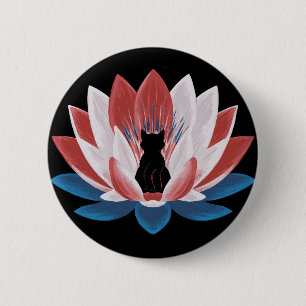 Lotus Kamala Harris Election Childless Cat Democra 6 Cm Round Badge