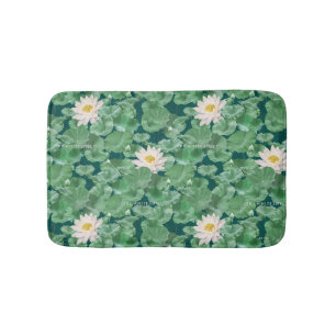 Lotus Lagoon Pattern - The White Lotus Bath Mat