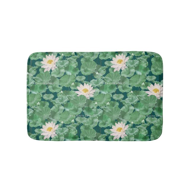 Lotus Lagoon Pattern - The White Lotus Bath Mat (Front)