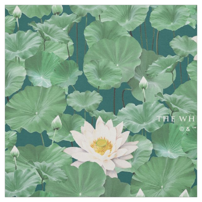 Lotus Lagoon Pattern - The White Lotus Fabric (Swatch)