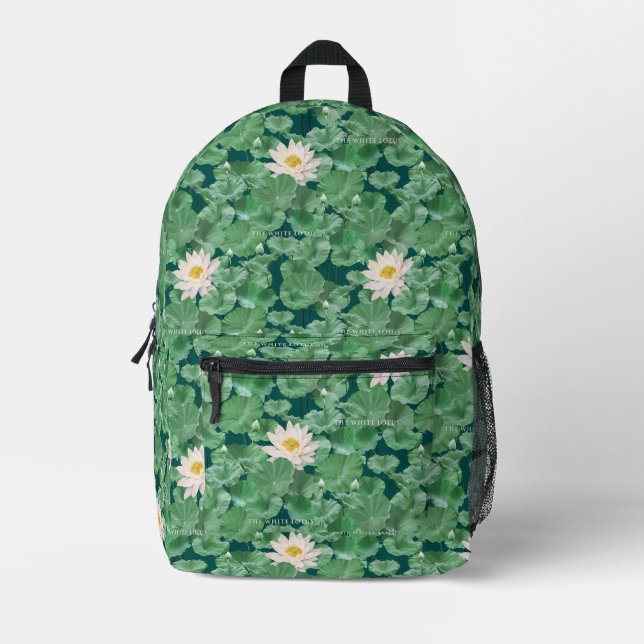 Lotus Lagoon Pattern - The White Lotus Printed Backpack (Front)