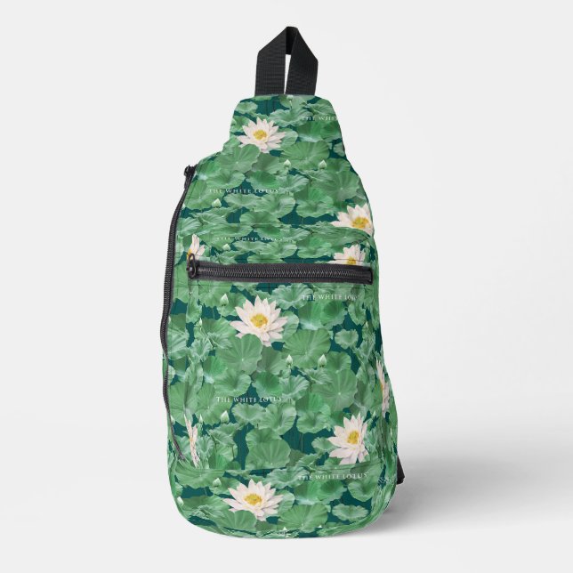 Lotus Lagoon Pattern - The White Lotus Sling Bag (Front)