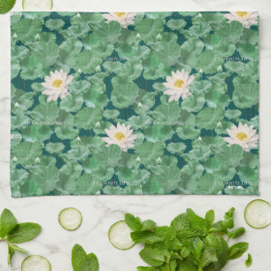 Lotus Lagoon Pattern - The White Lotus Tea Towel