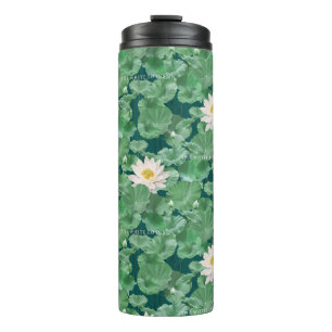 Lotus Lagoon Pattern - The White Lotus Thermal Tumbler