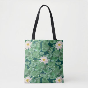 Lotus Lagoon Pattern - The White Lotus Tote Bag