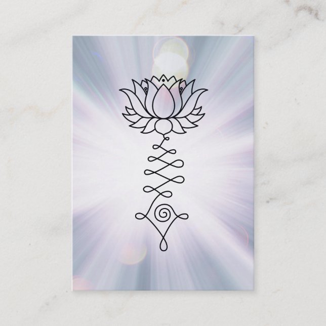 *~* Lotus Lavender Blue Rays Reiki Healing Energy Business Card (Front)