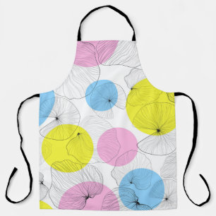 Lotus Leaves Colourful Spots Pattern Apron