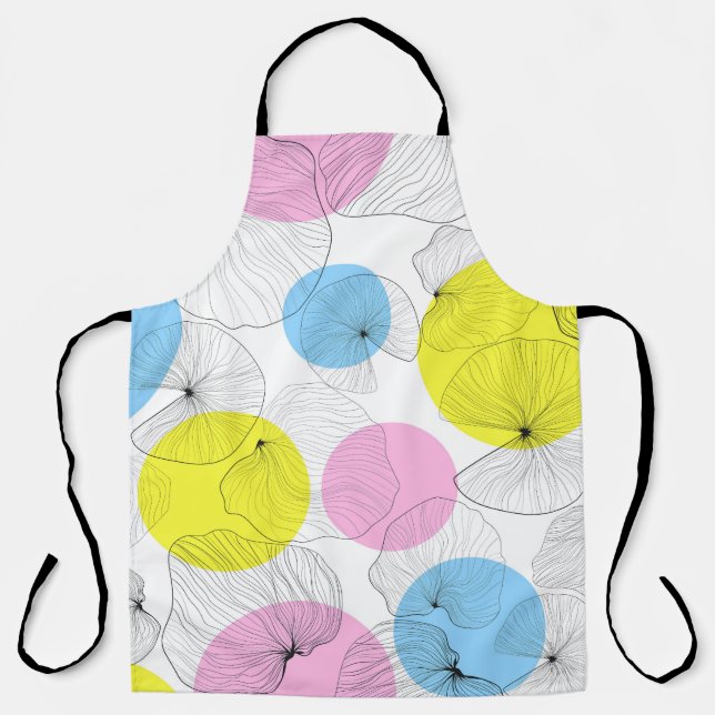 Lotus Leaves Colourful Spots Pattern Apron (Front)