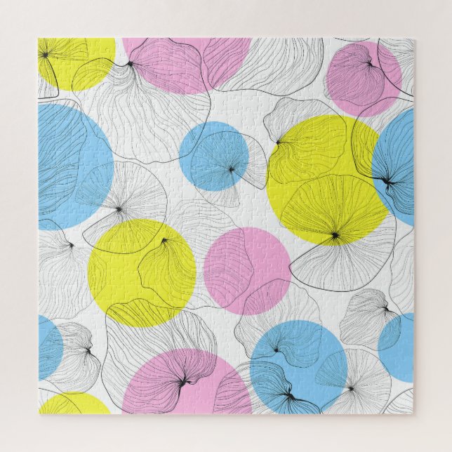 Lotus Leaves Colourful Spots Pattern Jigsaw Puzzle (Vertical)