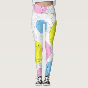 Lotus Leaves Colourful Spots Pattern Leggings