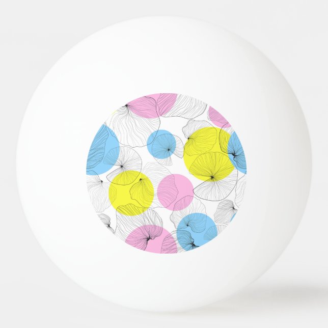 Lotus Leaves Colourful Spots Pattern Ping Pong Ball (Front)