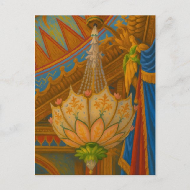 Lotus Light – Royal Pavilion Chandelier Print Postcard (Front)
