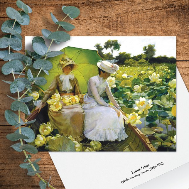 Lotus Lilies Charles Courtney Curran Note Card (Creator Uploaded)