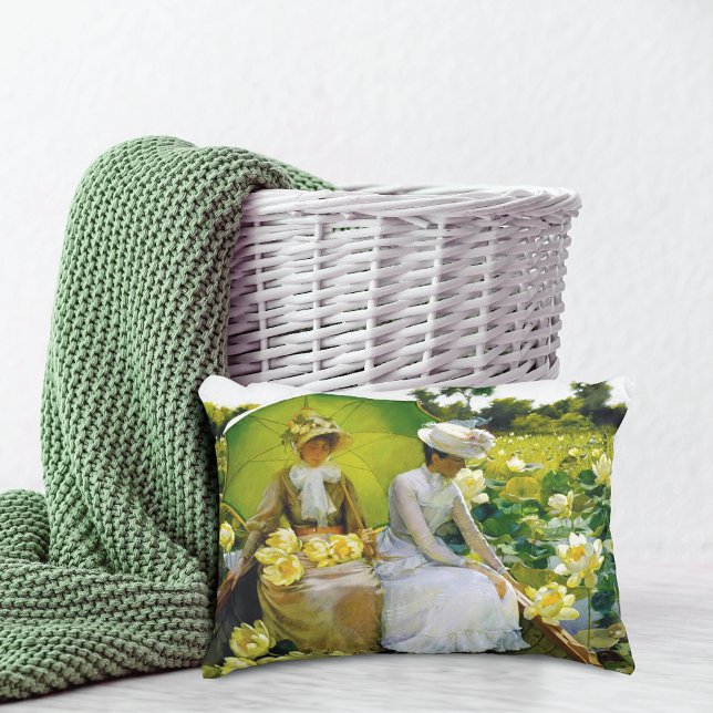 Lotus Lilies Yellow Charles Curran Accent Pillow (Creator Uploaded)