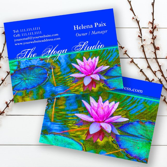 Lotus Lily Flower - Yoga Studio, Spa, Beauty Salon Business Card (Creator Uploaded)