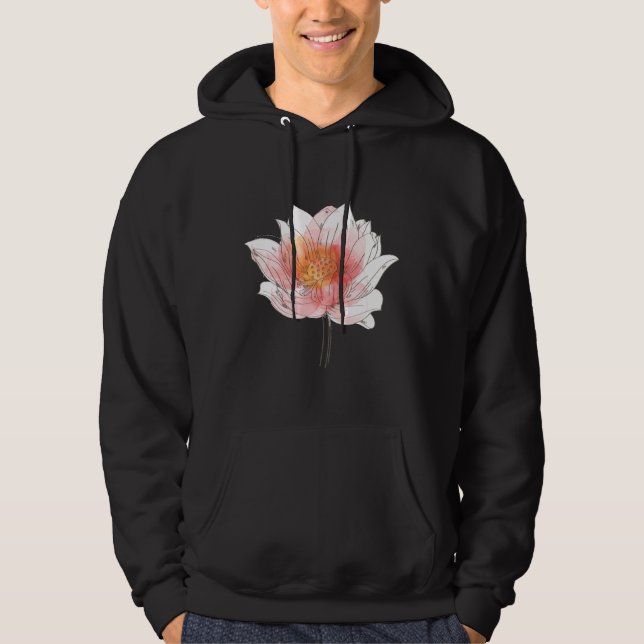 Lotus Lily Meditation Flower Hoodie (Front)