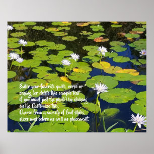 Lotus Lily Pad Nature Photo Optional Saying Poster