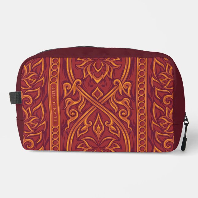 Lotus Luxe Tapestry Pattern - The White Lotus Dopp Kit (Front)
