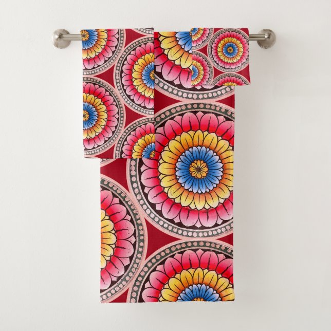 Lotus Mandala  Bath Towel Set (Insitu)
