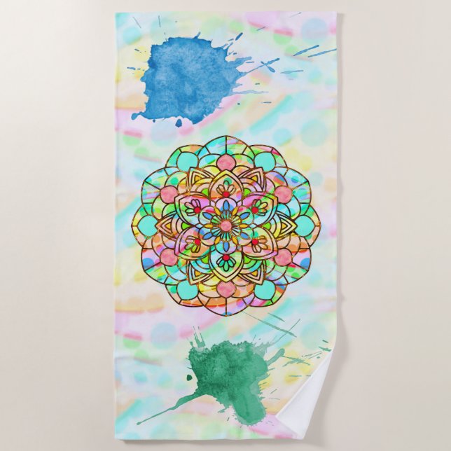 Lotus Mandala Beach Towel (Front)