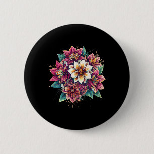 Lotus Mandala Boho Floral Yoga Meditation Zen 6 Cm Round Badge
