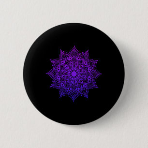 Lotus Mandala Buddha Zen Art Succulent Botanical B 6 Cm Round Badge