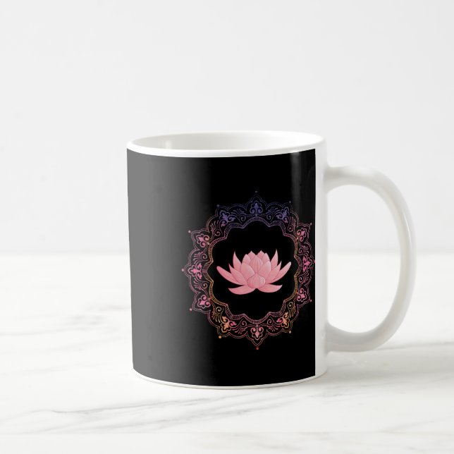 Lotus Mandala Circle Spiritual Yoga  Coffee Mug (Right)