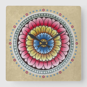 Lotus Mandala Clock