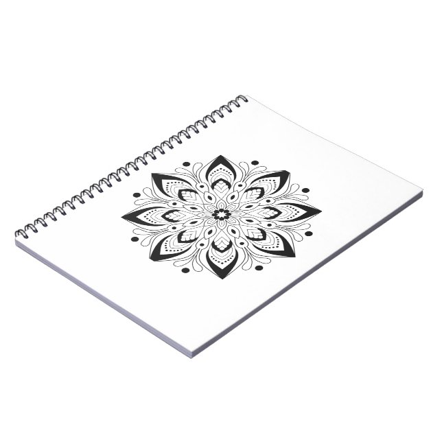 Lotus Mandala Design   Notebook (Left Side)