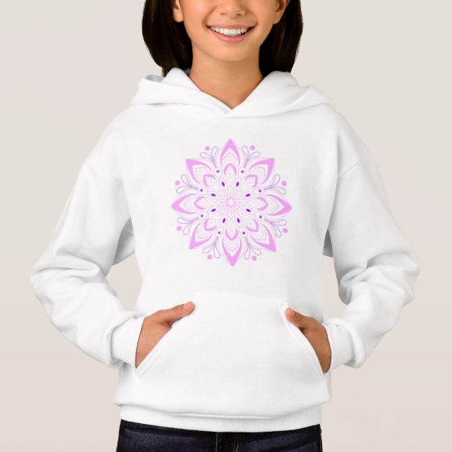 Lotus Mandala Design Women's Pullover Hoodie (Front)