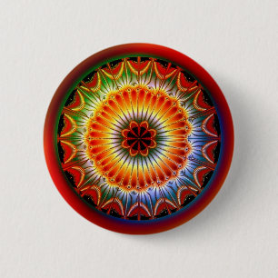 Lotus Mandala Fractal 6 Cm Round Badge