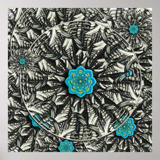 Lotus Mandala Fractal Poster (Front)