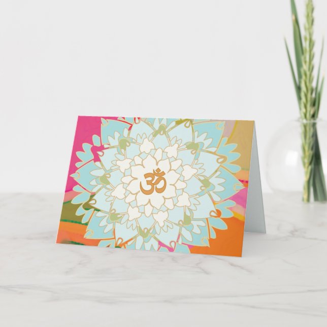 Lotus Mandala Greeting Card (Front)