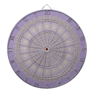 Lotus Mandala in Lilac and Gold Dartboard