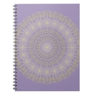 Lotus Mandala in Lilac and Gold Notebook