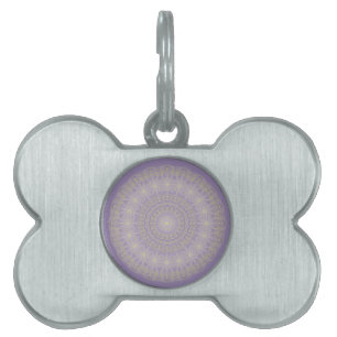 Lotus Mandala in Lilac and Gold Pet ID Tag
