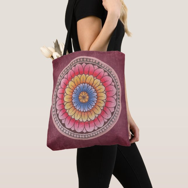 Lotus Mandala Tote Bag (Close Up)