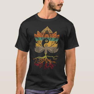 Lotus Mandala Yin Yang Sacred Geometry Spiritual T-Shirt