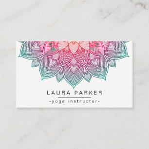 Lotus Mandala Yoga Instructor Meditation Fitness Business Card