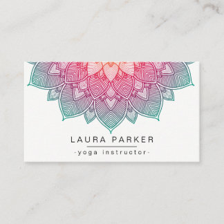 Lotus Mandala Yoga Instructor Meditation Fitness Business Card
