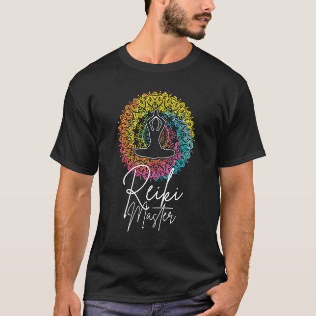 Lotus Meditation Chakra Spiritual Healer Reiki Mas T-Shirt (Front)