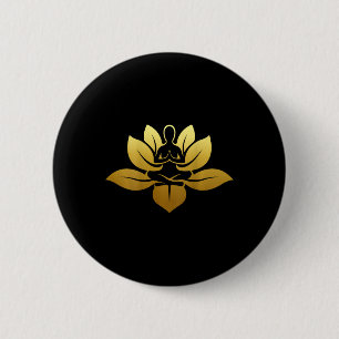 Lotus Meditation - International Yoga Day Ckprint 6 Cm Round Badge