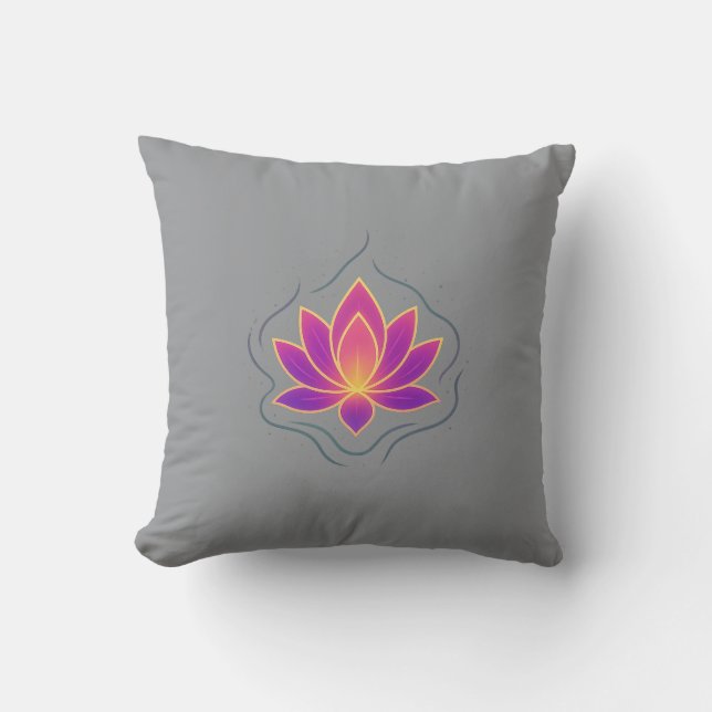 Lotus Meditation Pillow | Spiritual Home Decor (Front)