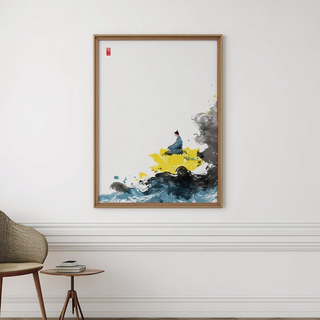 Lotus Meditation Zen Art Minimalist Print (Creator Uploaded)
