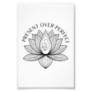 Lotus Mother Child Present Mantra Art Photo Print