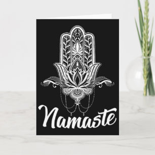 Lotus Namaste Hamsa Hand Shirt Card