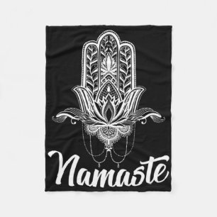 Lotus Namaste Hamsa Hand Shirt Fleece Blanket