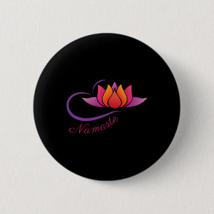 Lotus Namaste Yoga 6 Cm Round Badge